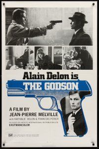3e547 LE SAMOURAI 1sh '72 Jean-Pierre Melville film noir classic, guns & Alain Delon!