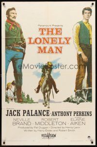 3e565 LONELY MAN 1sh '57 full-length art of Jack Palance & Anthony Perkins!