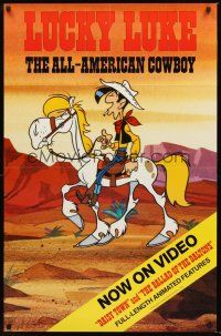 3e578 LUCKY LUKE video 1sh R84 Daisy Town, great western cartoon artwork of cowboy on horse!