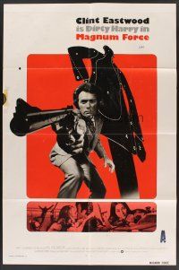 3e589 MAGNUM FORCE int'l 1sh '73 Clint Eastwood is Dirty Harry pointing his huge gun!