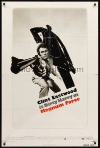 3e588 MAGNUM FORCE 1sh '73 Clint Eastwood is Dirty Harry pointing his huge gun!