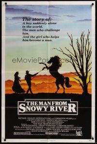 3e592 MAN FROM SNOWY RIVER 1sh '82 Tom Burlinson, Sigrid Thornton, Kirk Douglas in a dual role!