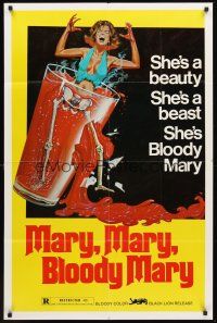 3e606 MARY MARY BLOODY MARY 1sh '76 gruesome art of woman dissolving in gigantic glass of acid!