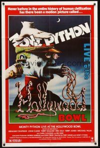 3e634 MONTY PYTHON LIVE AT THE HOLLYWOOD BOWL 1sh '82 great wacky meat grinder image!