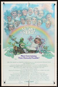 3e644 MUPPET MOVIE 1sh '79 Jim Henson, Drew Struzan art of Kermit the Frog & Miss Piggy!