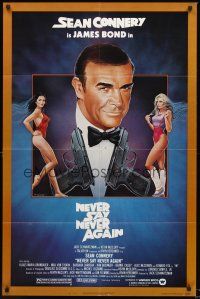 3e660 NEVER SAY NEVER AGAIN 1sh '83 art of Sean Connery as James Bond 007 by R. Obrero!