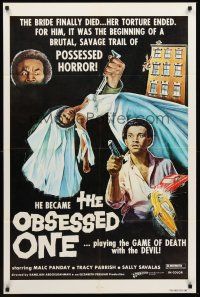 3e684 OBSESSED ONE 1sh '78 after his bride was tortured & died, he played a game with the Devil!