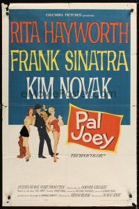 3e718 PAL JOEY 1sh '57 art of Frank Sinatra with sexy Rita Hayworth & Kim Novak!