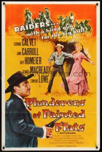 3e745 PLUNDERERS OF PAINTED FLATS 1sh '59 Corinne Calvet & John Carroll in western action!