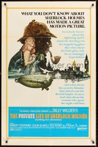 3e758 PRIVATE LIFE OF SHERLOCK HOLMES style A 1sh '71 Billy Wilder, R. Stephens, cool McGinnis art!