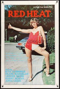 3e775 RED HEAT 1sh '81 sexy hitchhiker Rita Cummings gets caught up in a bizarre mystery!