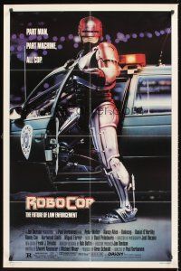 3e791 ROBOCOP 1sh '87 Paul Verhoeven classic, Peter Weller is part man, part machine, all cop!