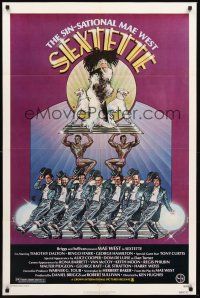 3e817 SEXTETTE 1sh '79 art of ageless Mae West w/dancers & dogs by Drew Struzan!
