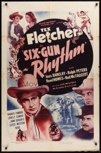 3e832 SIX-GUN RHYTHM 1sh '39 Tex Fletcher, Joan Barclay, Sam Newfield western!