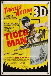 3e930 TIGER MAN 1sh '78 Matt Climber's 3-D thriller, Don Won in martial arts action!