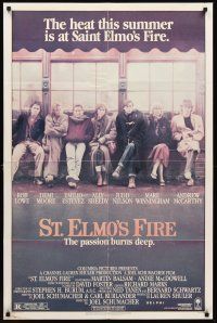 3e859 ST. ELMO'S FIRE 1sh '85 Rob Lowe, Demi Moore, Emilio Estevez, Ally Sheedy, Judd Nelson