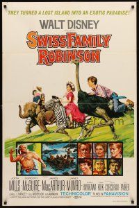 3e895 SWISS FAMILY ROBINSON 1sh R75 John Mills, Walt Disney family fantasy classic!