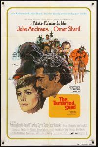 3e905 TAMARIND SEED 1sh '74 close-up art of lovers Julie Andrews & Omar Sharif!