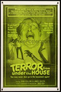 3e912 TERROR FROM UNDER THE HOUSE 1sh '76 if you look in the basement, be ready to SCREAM!