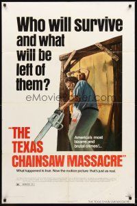 3e915 TEXAS CHAINSAW MASSACRE 1sh '74 Tobe Hooper cult classic slasher horror!