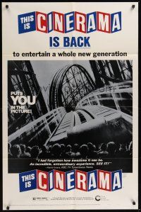 3e925 THIS IS CINERAMA 1sh R73 plunges you into a startling new world of entertainment!