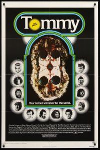 3e936 TOMMY 1sh '75 The Who, Roger Daltrey, rock & roll, cool mirror image!