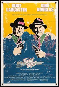 3e942 TOUGH GUYS 1sh '86 great artwork of partners in crime Burt Lancaster & Kirk Douglas!