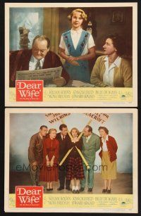 3f967 DEAR WIFE 2 LCs '50 William Holden, Joan Caulfield, Edward Arnold, the howl of your life!
