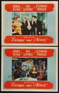 3f970 ESCAPE ME NEVER 2 LCs '48 Errol Flynn, Ida Lupino, Eleanor Parker
