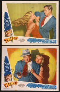 3f993 TRAPPED 2 LCs '49 two great scenes with Lloyd Bridges & sexy Barbara Payton!