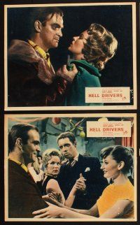 3f391 HELL DRIVERS 8 English LCs '57 Stanley Baker, sexy redhead Peggy Cummins, young Sean Connery!
