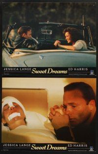 3f740 SWEET DREAMS 8 English LCs '85 pretty Jessica Lange & Ed Harris in Patsy Cline bio!