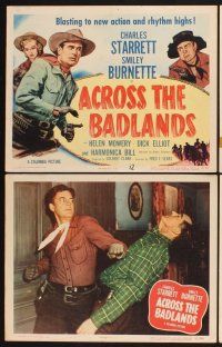 3f125 ACROSS THE BADLANDS 8 LCs '50 Charles Starrett as the Durango Kid & Smiley Burnette!