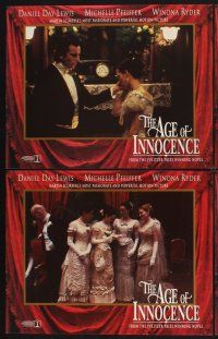 3f127 AGE OF INNOCENCE 8 LCs '93 Martin Scorsese, Daniel Day-Lewis, Winona Ryder