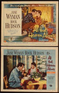 3f133 ALL THAT HEAVEN ALLOWS 8 LCs '55 romantic images of Rock Hudson & Jane Wyman!