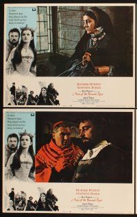 3f145 ANNE OF THE THOUSAND DAYS 8 LCs '70 cool images of King Richard Burton & Genevieve Bujold!