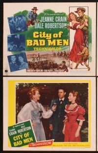 3f237 CITY OF BAD MEN 8 LCs '53 Jeanne Crain, Dale Robertson, Richard Boone, cowboys & boxing!
