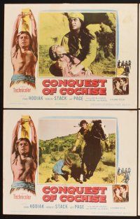 3f247 CONQUEST OF COCHISE 8 LCs '53 Robert Stack, border art of Native American John Hodiak tied up!