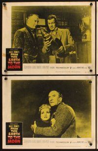 3f345 FROM THE EARTH TO THE MOON 8 LCs '58 Jules Verne classic, Joseph Cotten, George Sanders!