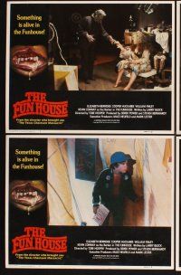 3f348 FUNHOUSE 8 LCs '81 Tobe Hooper, Elizabeth Berridge, creepy carnival clown horror!