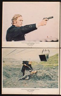 3f356 GET CARTER 8 LCs '71 great images of Michael Caine in action, sexy Britt Ekland!