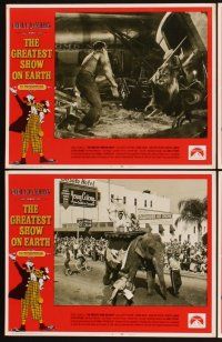 3f377 GREATEST SHOW ON EARTH 8 LCs R70s Cecil B. DeMille circus classic,Charlton Heston!