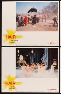 3f380 HAIR 8 LCs '79 Milos Forman, Treat Williams, John Savage, Beverly D'Angelo