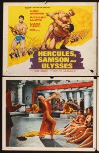 3f394 HERCULES, SAMSON, & ULYSSES 8 LCs '65 Pietro Francisci sword & sandal action, gladiators!
