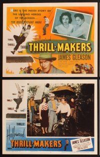 3f401 HOLLYWOOD THRILL MAKERS 8 LCs '54 movie stunt men, the unsung heroes of the screen!