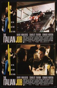 3f434 ITALIAN JOB 8 LCs '03 Mark Wahlberg, sexy Charlize Theron, Edward Norton!