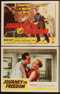 3f451 JOURNEY TO FREEDOM 8 LCs '57 Jacques Scott, Genevieve Aumont, trapped in living hell!