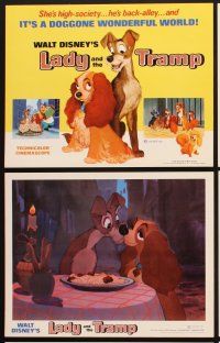 3f065 LADY & THE TRAMP 9 LCs R72 Walt Disney romantic canine dog classic cartoon!