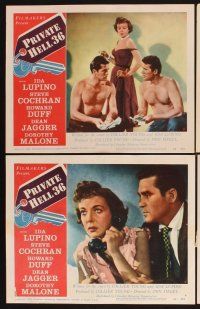3f607 PRIVATE HELL 36 8 LCs '54 sexy Ida Lupino makes men steal and kill, directed by Don Siegel!