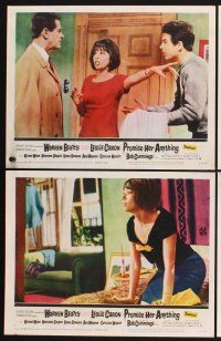 3f611 PROMISE HER ANYTHING 8 LCs '66 cool images of Warren Beatty & pretty Leslie Caron!